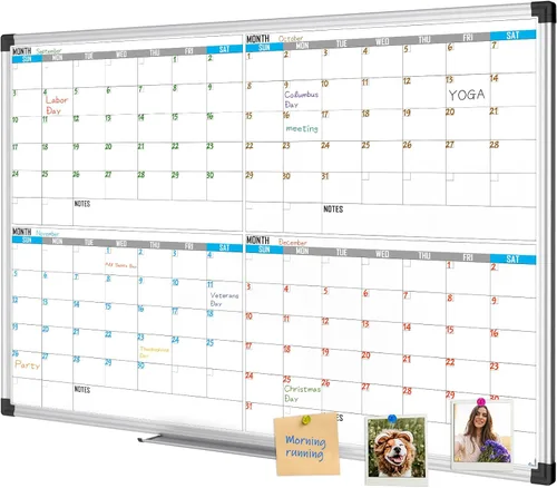 Miniatura 8 de XBoard Calendario de Pizarra Blanca de Borrado en Seco 36 X 24 Pulgadas - Calendario Combinado de Pizarra Blanca Mensual, Pizarra Blanca Magnética +