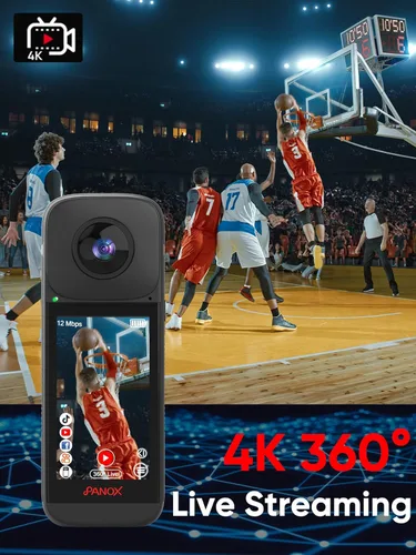 Miniatura 4 de PANOX Cámara V2 360 Vlog - 5.7K 360 Video, 72MP 360 Foto, Compartir rápida con un solo clic, transmisión en vivo 4K, pantalla táctil de 3.0