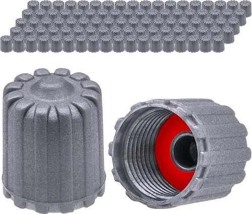 Miniatura 21 de 30 piezas de tapas de vástago de válvula de neumático TPMS, tapas de vástago de válvula de rueda de plástico negro para TR20008 TPMS, tapas