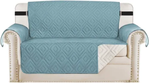 Miniatura 69 de H.VERSAILTEX Funda reversible para silla, protector de muebles antideslizante, resistente al agua, con correas elásticas de 2 pulgadas