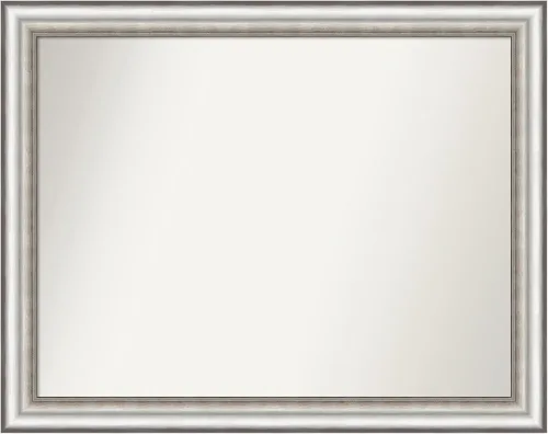 Miniatura 297 de Amanti Art Espejo de baño plateado para sobre el fregadero, 26 x 26 pulgadas, espejo cuadrado de plata antigua, marco de madera tradicional mediano