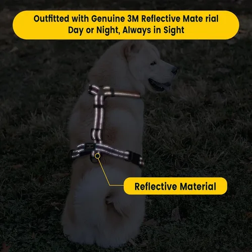 Miniatura 5 de Roses&Poetry Juego de arnés y correa para cachorros y perros, arnés para perros sin tirones ajustable reflectante, arneses de halter para perros