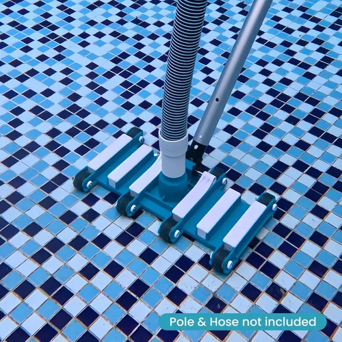 Miniatura 8 de POOLWHALE Cabezal de vacío profesional de piscina de 14 pulgadas con ruedas, accesorio de cabezal de vacío manual pesado, mango de control