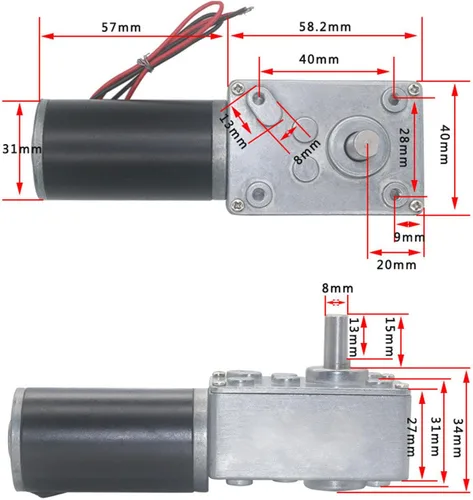 Miniatura 5 de DC12VGearMotorandPWMDriverKit, 20-400RPMMotorSeries, SpeedReductionMotorwith8mmDShaft (50RPM), GearedMotor
