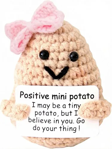 Miniatura 10 de Divertida, linda y pequeña figura de ganchillo, animales, vida positiva, patata, tomate, berenjena, cebolla, creativa, sujeta tarjeta, regalo