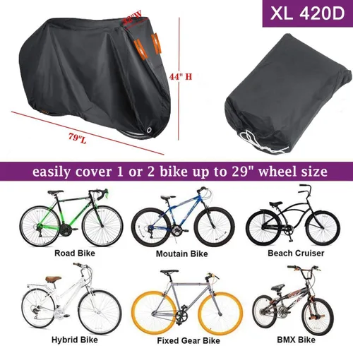 Miniatura 3 de Funda para bicicleta para 1, 2 o 3 bicicletas, funda impermeable para bicicleta, fundas de almacenamiento al aire libre para bicicleta XL XXL 420D