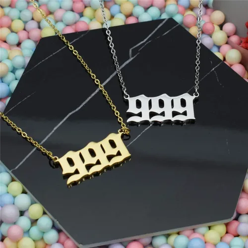 Miniatura 4 de HUTINICE Angel Number Necklace For Women, 18K Gold Plated Dainty 111 222 333 444 555 666 777 888 999 Pendants Choker Chain Numerology Jewelry
