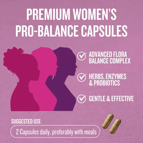 Miniatura 6 de Complejo de equilibrio femenino Apoyo Candida Mezcla de orégano y ácido caprílico Probióticos de desintoxicación vaginal y limpieza Apoya