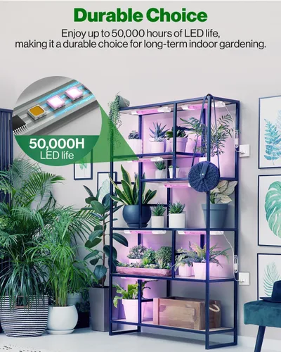 Miniatura 5 de Sunco - Luz LED de crecimiento de 1 pie, 10 W, espectro completo, para inicio de semillas, plántulas, plantas de interior, enchufe suspendido