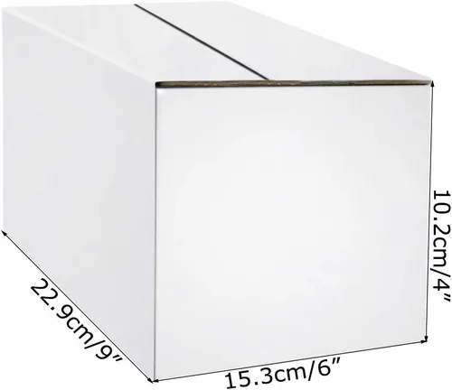 Miniatura 6 de Calenzana Juego de 25 cajas de envío de 9 x 6 x 4, caja de cartón corrugado blanca para embalaje de pequeñas empresas