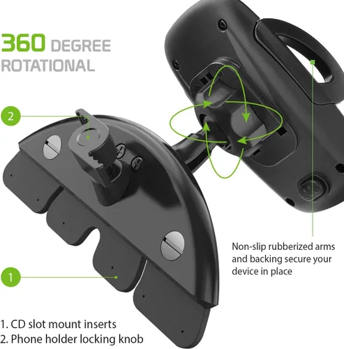 Miniatura 7 de Cellet Soporte para teléfono inteligente para automóvil con ranura para CD, compatible con soporte para teléfono celular, compatible con iPhone 12
