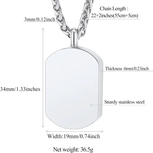 Miniatura 56 de FindChic Collares personalizados con urna para cenizas, barra vertical, gato, luna, reloj de arena, garra de perro, acero inoxidable, chapado en oro
