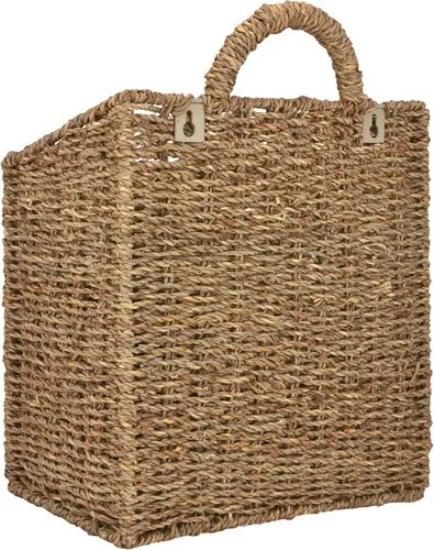 Miniatura 4 de MyGift Cesta de almacenamiento colgante de pared, cestas decorativas grandes, cesta organizadora de revistas y correo de 12.5 pulgadas