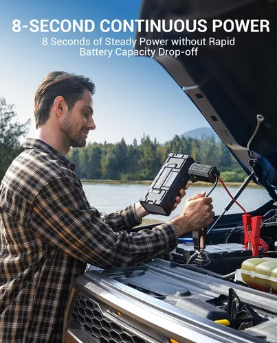 Miniatura 5 de AVAPOW - Arrancador auxiliar de batería de automóvil, 6000 A, carga máxima de 32000 mAh, alta potencia,con carga rápida USB