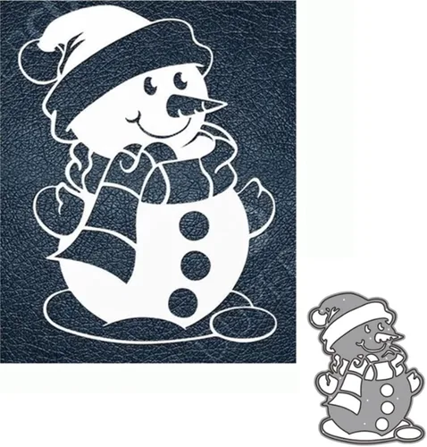 Muere troquelado de metal de Navidad con diseño de muñeco de nieve, lindas plantillas de muñeco de nieve, tarjetas de manualidades, troqueles de
