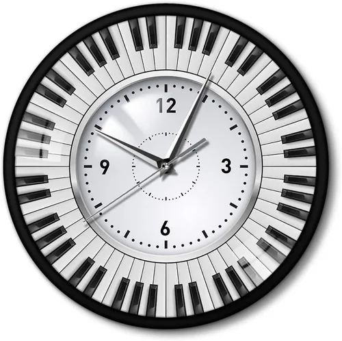 The Geeky Days Do Re Mi Piano - Reloj de pared con temática musical, teclas de piano, marco de metal, reloj de pared para músico, pianista, maestro,