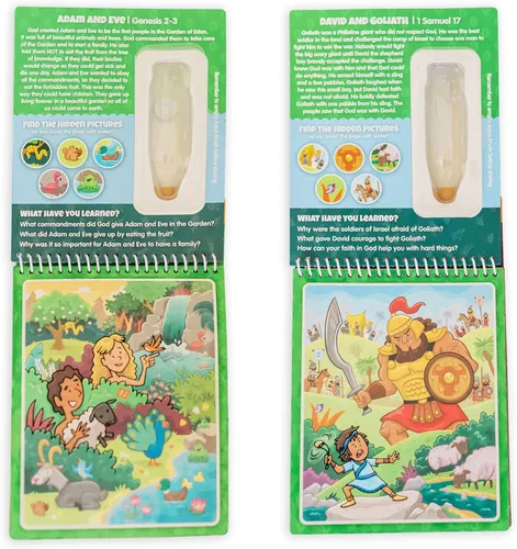 Miniatura 2 de Paquete de 2 pinceles Aqua Antiguo Testamento #1 y Antiguo Testamento #2 con libros de actividades acuáticas, escuela bíblica, preescolar