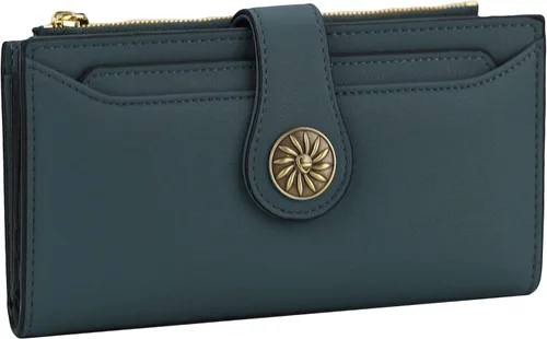 Miniatura 6 de Travelambo Cartera de mano de cuero genuino encerado de gran capacidad para mujer con bloqueo RFID