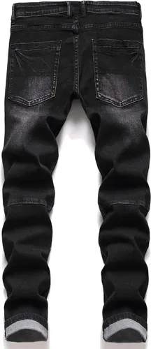 Miniatura 2 de AITITIA Jeans elásticos de ajuste regular rasgados para hombre