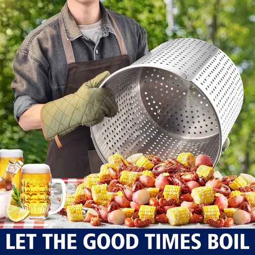Miniatura 6 de ARC - Olla de acero inoxidable de 64 cuartos con freidora de propano de 200,000 BTU, olla para hervir mariscos, olla para hervir cangrejo, olla