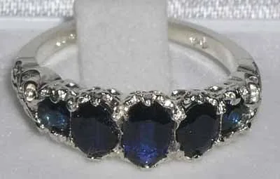 Miniatura 4 de Anillo de plata de ley 925 auténtica auténtica zafiro para mujer