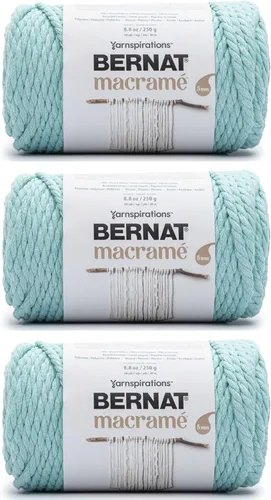 Miniatura 17 de Bernat - Hilo para macramé color negro, paquete de 3 de 250 g/8.8 oz - Algodón - #6 súper esponjoso - Tejido de punto, ganchillo y manualidades