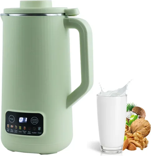 Miniatura 8 de Espumador de leche eléctrico, espumador de café de 16.9 fl oz con 10 cuchillas, control de temperatura, soja de avena casera de coco o leches a base