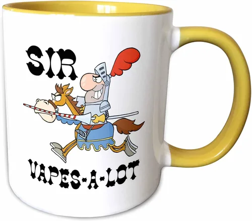 Miniatura 10 de dooni diseños – Funny Sir Knight diseños – Funny Knight Sir Vapes a lot – Tazas, Azul/Blanco