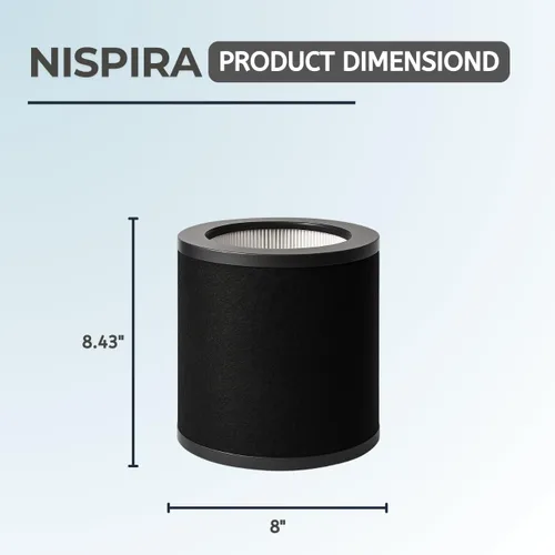 Miniatura 4 de Nispira TT-AP008 AP008 Filtro de repuesto para purificador de aire TaoTronics & Gukify AP008 2 en 1 con carbón activado HEPA que elimina el olor a