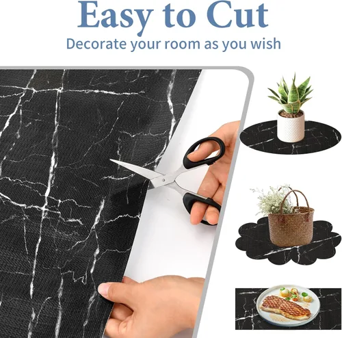 Miniatura 4 de Lámina para revestir estantes y cajones de cocina y baño, impermeable, antideslizante, sin adhesivo, fácil de limpiar, incluye cuchillo y cinta
