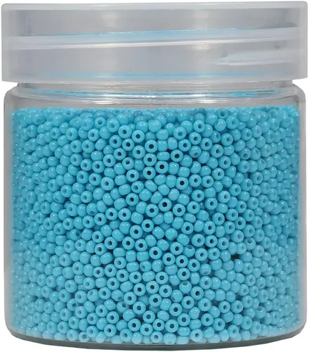 Miniatura 37 de Bala&Fillic Tamaño casi uniforme Cuentas de semillas redondas de color verde ejército de 2 mm Aproximadamente 10000 piezas/110 gramos en caja