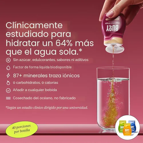 Miniatura 3 de Buoy Paquete variado de gotas de electrolitos Digestión + cerebro + energía + inmunidad Sin azúcar, sin edulcorantes Recomendado por dietistas