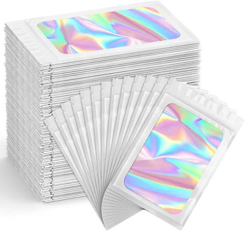 Miniatura 18 de Funfery Paquete de 300 bolsas resellables para almacenamiento de alimentos, bolsas transparentes de Mylar, bolsa de embalaje, comestibles, bolsa a