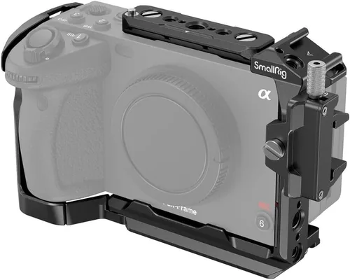 Miniatura 4 de SmallRig Jaula para Sony FX30 FX3 FX3 FX3A con abrazadera de cable para HDMI, superficie negra brillante clásica, incluye zapata fría y riel NATO