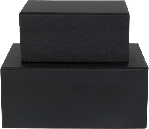 Miniatura 8 de HofferRuffer - Cajas de joyería de piel sintética, juego de 2 piezas de cajas decorativas de almacenamiento con accesorios organizadores y herrajes