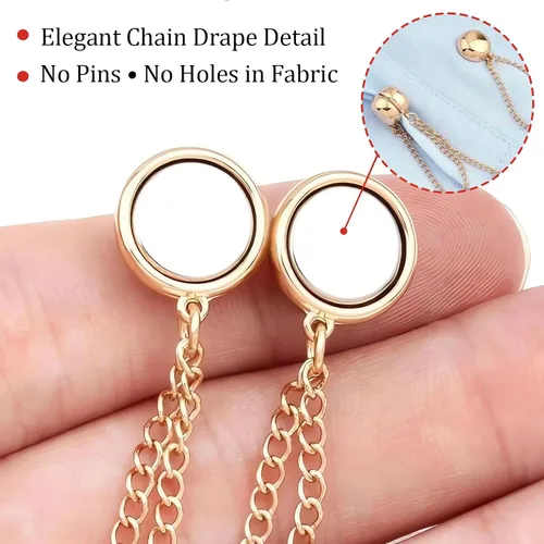 Miniatura 9 de FJW Clips de ropa multifuncionales: clips magnéticos para dobladillo para camisas y dobladillos ligeros, clip de estilo sin alfileres para bufanda