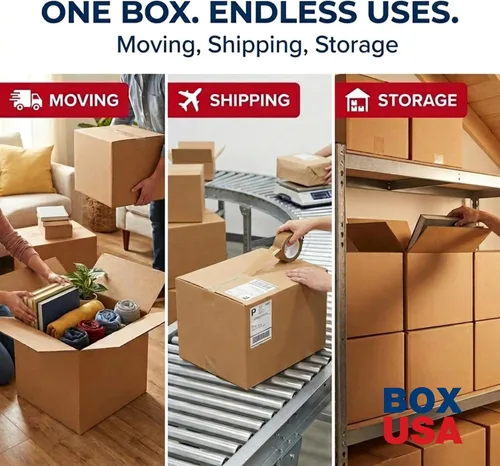 Miniatura 9 de BOX USA Cajas de mudanza medianas 18"L x 14"W x 12"H Paquete de 20 - Caja de cartón corrugado para envío, correo, embalaje, empaquetado