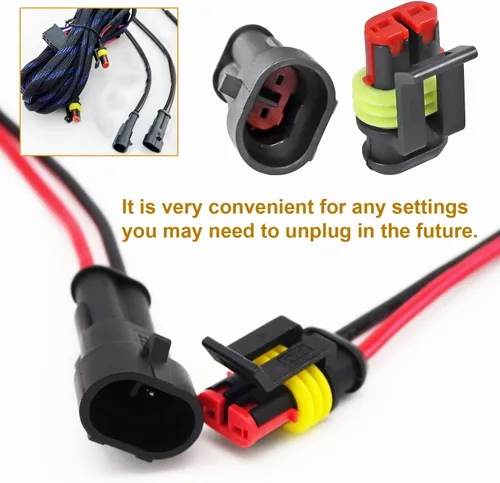 Miniatura 3 de 20 kits de conectores de 2 pines conectores eléctricos automotrices de desconexión rápida 2 cables impermeable conector terminal kit de enchufe