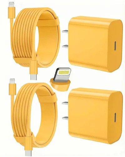 Miniatura 8 de Cargador de iPhone de carga rápida, paquete de 2 bloques de carga de pared tipo C con 2 unidades [6 pies y 10 pies] cable USB C a Lightning