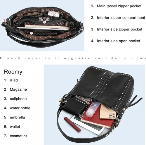 Miniatura 4 de Montana West Bolso de hombro oculto para mujer bolso cruzado de moda