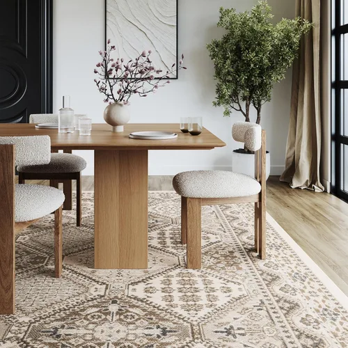 Miniatura 23 de nuLOOM Alfombra de Área Becca Tradicional con Diseño de Azulejos 2x3, Beige, Diseño Transicional Desvanecido, Resistente a las Manchas, Para