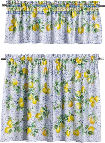 Miniatura 37 de Maison d' Hermine Juego de cortinas de cocina para ventanas, juego de cortinas de cocina 100% algodón, cenefas para el hogar [2 niveles