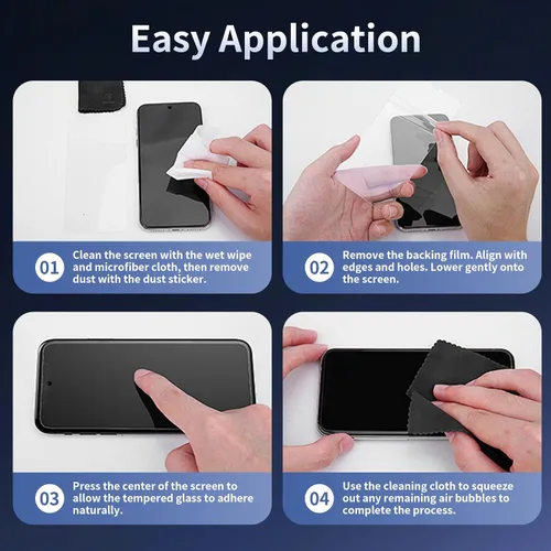 Miniatura 6 de 2 protectores de pantalla de privacidad para Samsung Galaxy A15 5G/4G antiespía + 2 protectores de lente de cámara, vidrio templado antiespías