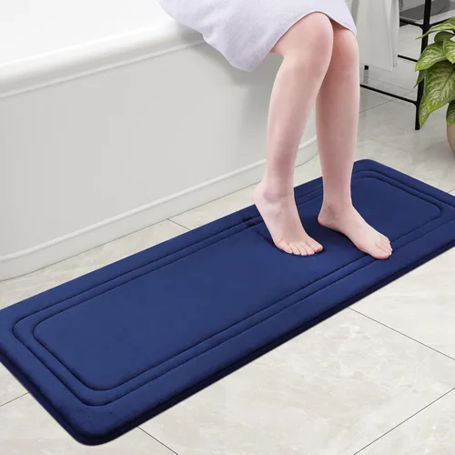 Miniatura 45 de Grandaily Alfombra de baño de espuma viscoelástica de 24 x 16 pulgadas, ultrasuave, antideslizante y absorbente, lavable a máquina, cómoda alfombra