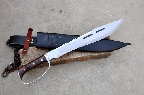 Miniatura 2 de Cuchillo Machete D-Guard de 18 pulgadas - Cuchillo Machete - Machete de Cuchilla Hecho a Mano - Equilibrio Templado Agua - Listo para usar