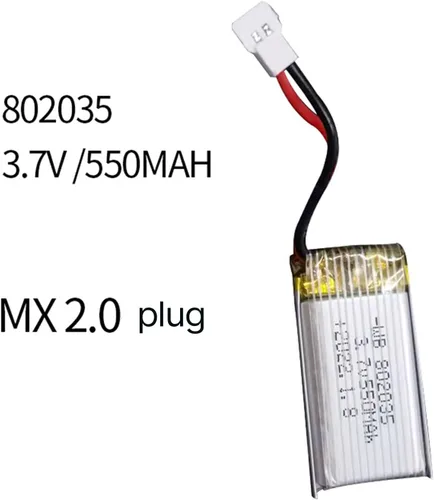 Miniatura 8 de Batería de 3.7V 500mAh 802035 para drones de alto aumento para accesorios modelo de avión
