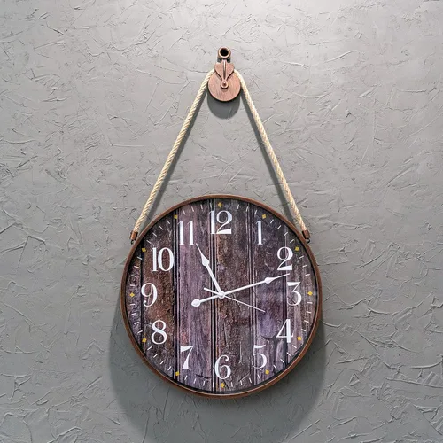 Miniatura 3 de Pacific Bay Montpellier - Reloj de pared grande decorativo ligero con cuerda para colgar, reloj de pared moderno, silencioso, sin tictac, esfera 3D
