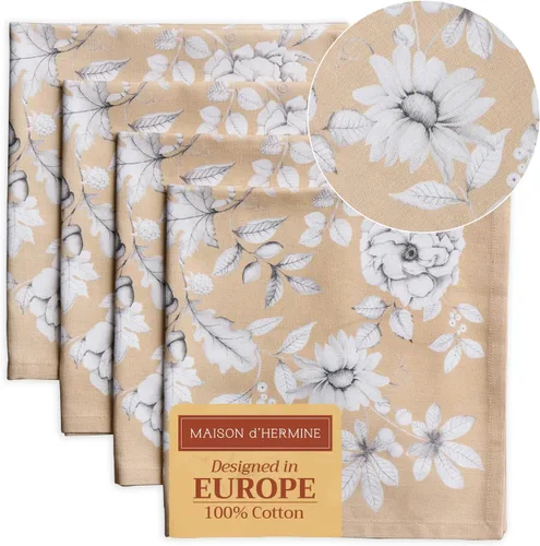 Miniatura 69 de Maison d' Hermine Happy Florals - Juego de 4 servilletas 100% algodón suave y cómodo perfectas para cenas familiares, bodas, fiestas de cóctel, 063