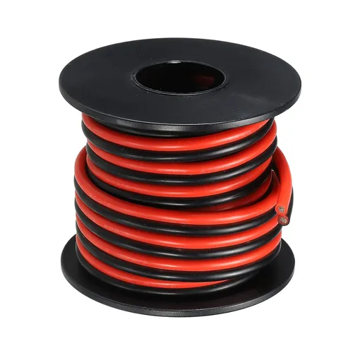 Miniatura 22 de MECCANIXITY Alambre de calibre 14, 2 conductores, alambre de silicona paralelo de 14 AWG, alambre trenzado de alambre de cobre estañado, carrete