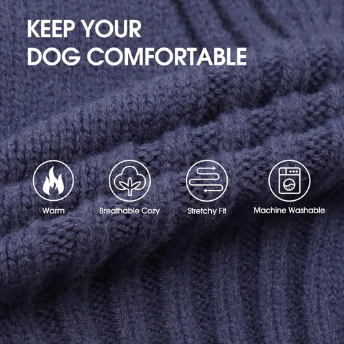 Miniatura 2 de IECOii Suéter XL para Perro, Ropa de Invierno para Perros Grandes Hembras y Machos, Suéter Suave Cálido de Cuello Alto para Perro, Ligero